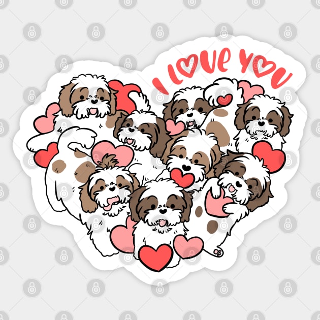 I love you cute valentines day gift for shih tzu lovers Sticker by Yarafantasyart
